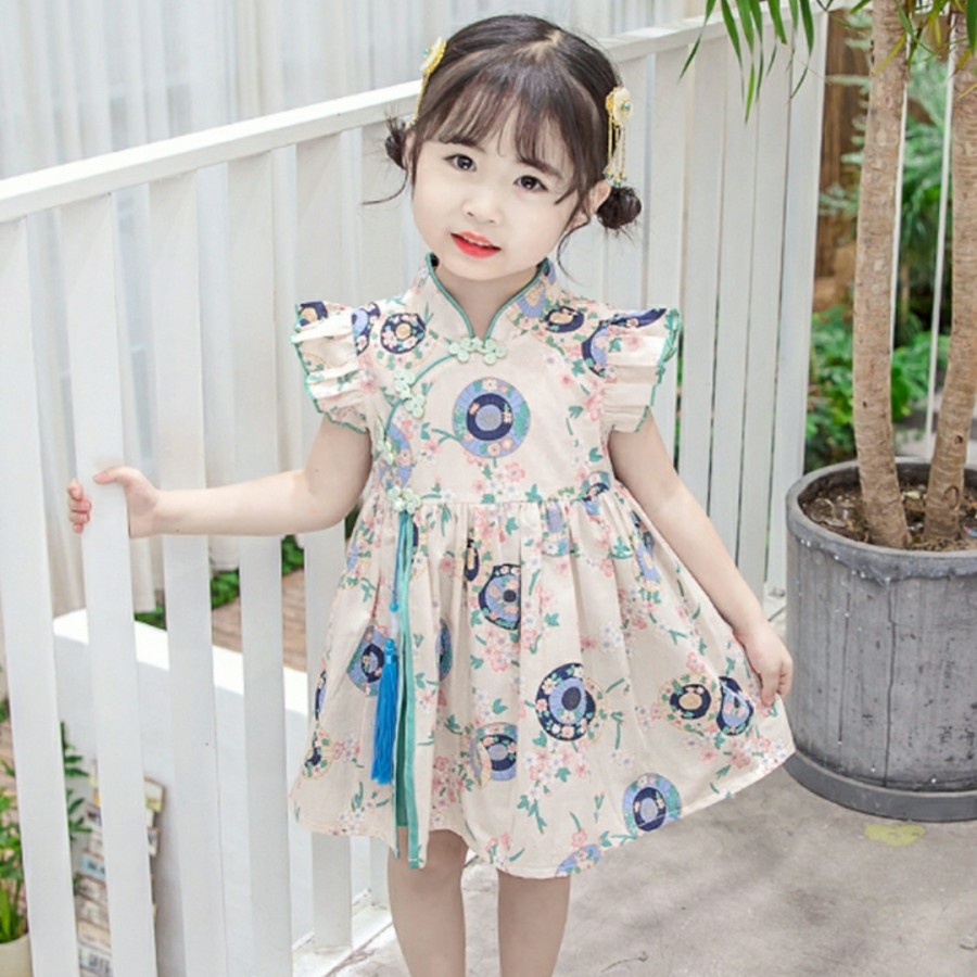 chinese style cheongsam girl dress Traditional imlek qipao anak flower