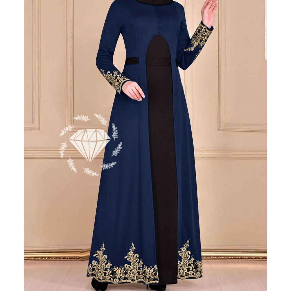 GU27 Gamis India Bordir Durga XL 3WARNA / AK / Maxi Long Dress Muslim / Gamis Jumbo / Busana Muslim