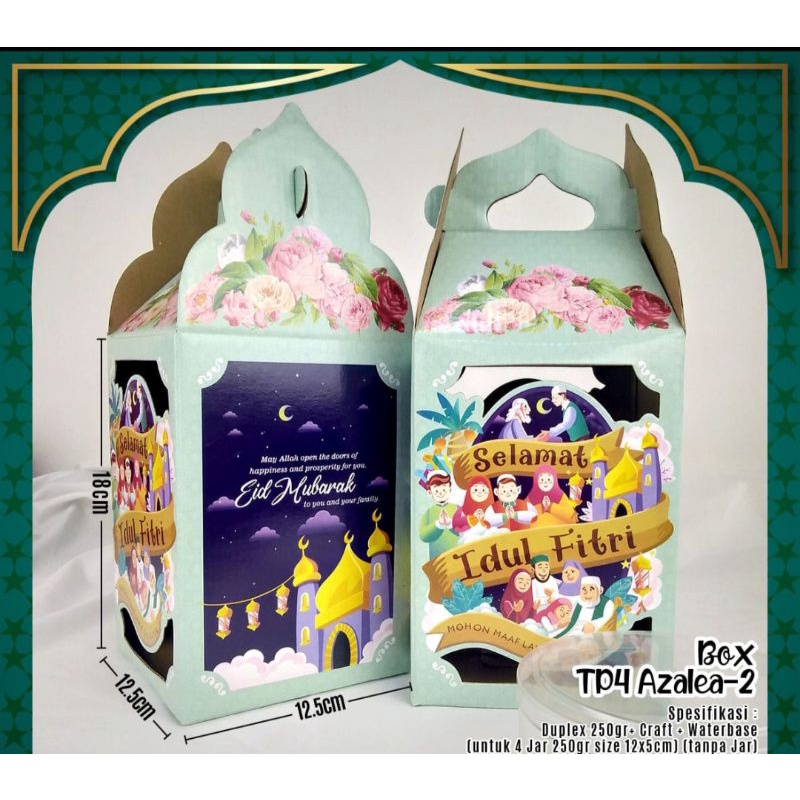

Box Toples lebaran Dus Box lebaran kue kering isi 4 toples 250gr