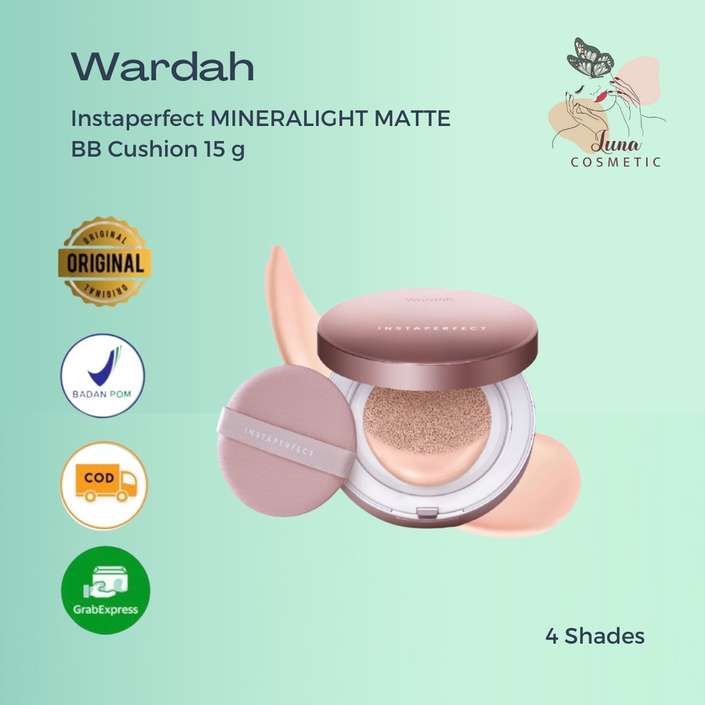 Wardah Instaperfect MINERALIGHT MATTE BB Cushion 15 g (Ringan, Buildable, SPF 50 PA++++)