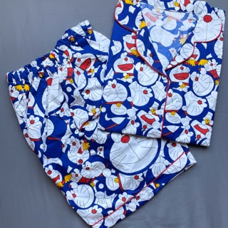 Piyama Set Baju  Tidur Doraemon  HP biru  Shopee Indonesia