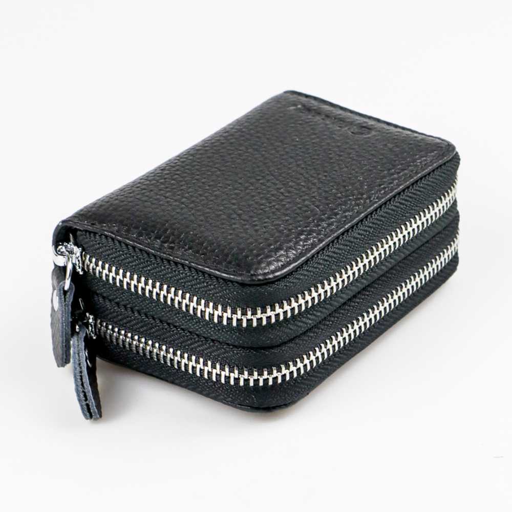 Dompet Kartu Kulit PU Anti RFID Berkualitas Murah Bagus Awet Tahan Lama / Dompet Kartu atm, kartu kredit, kartu belanja, kartu flash Dompet Wanita Simpel elegan estetik aesthetic Lucu mini 2 Retsleting Anti Magnetik / Dompet Mini Cewek Remaja Dewasa