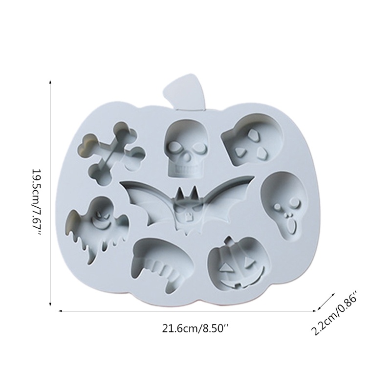 Cetakan Kue Permen Bentuk Labu Hantu Halloween Bahan Silikon