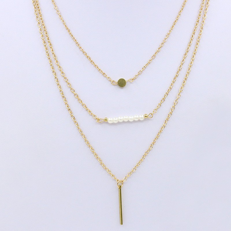 Kalung Wanita Mutiara Fashion Yang Indah Sederhana Multi-layer