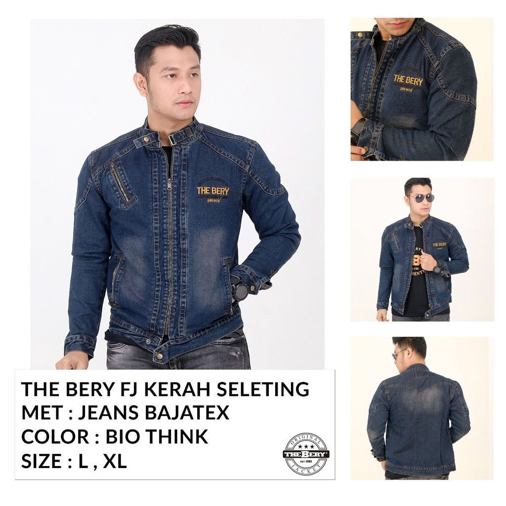 PALING BARU !! JAKET JEANS DENIM PRIA / JAKET JEANS FJ KERAH ORIGINAL THE BERRY