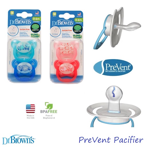 DR.BROWN PREVENT GLOW PACIFIER BUTTERFLY  S1(12006) / EMPENG BAYI