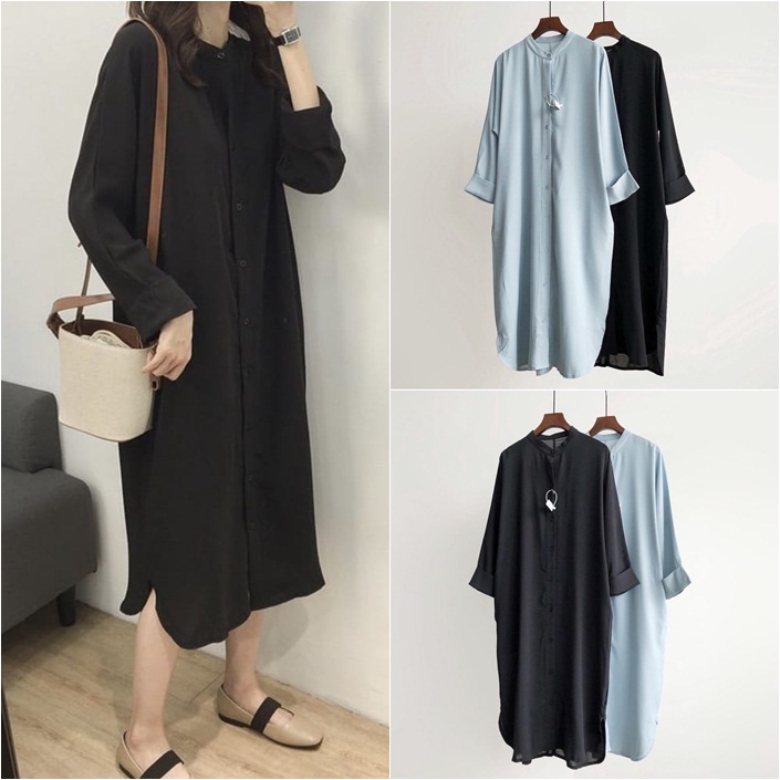 NANDA TUNIK KANCING DEPAN FULL AKTIF COTTON RAYON PREMIUM <