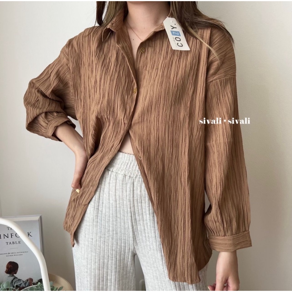 Ha-ri Shirt | Kemeja Wanita Oversize - Basic Shirt Kemeja LADYCRUSH