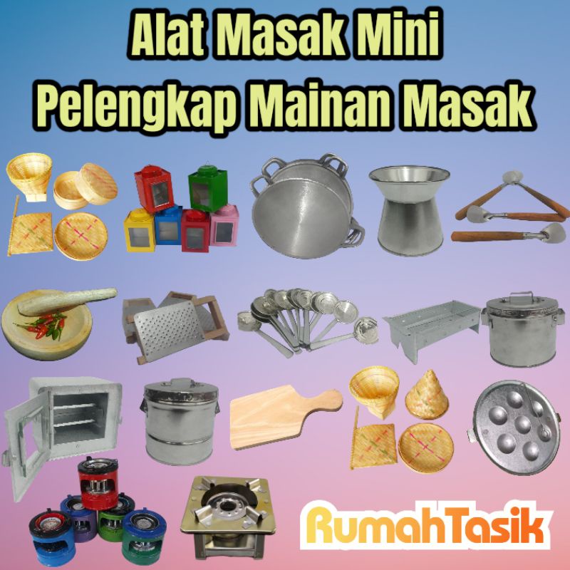 Rumah Tasik Peralatan Alat Masak Masakan Anak Tradisional Kompor Mini Dan Pelengkap Alat Masak Lainnya