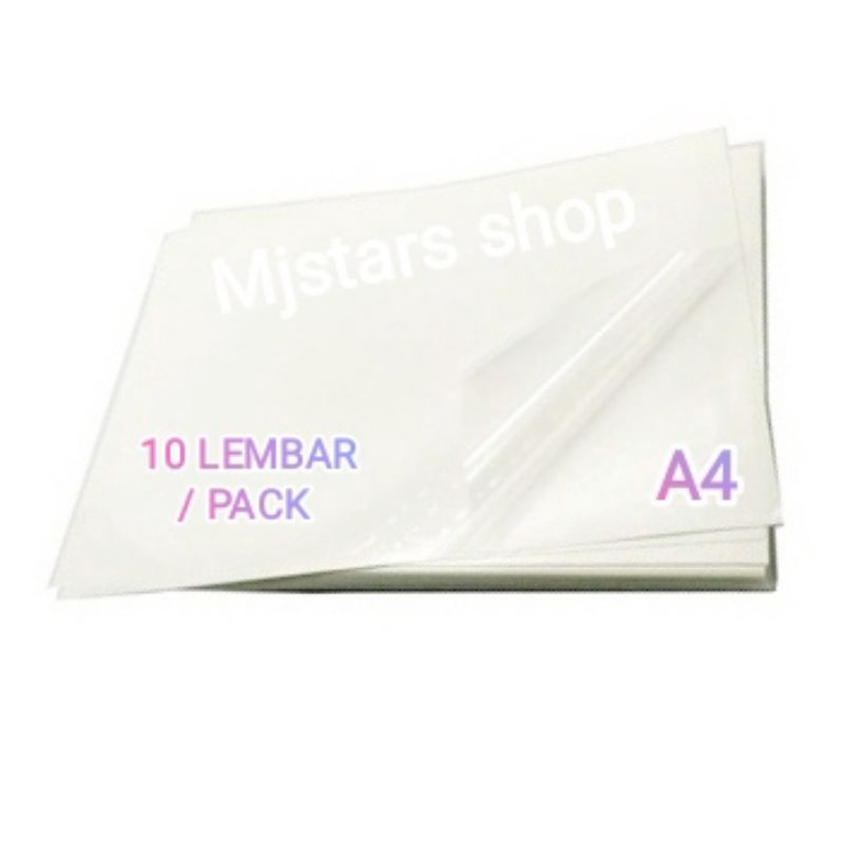 

Kertas stiker sticker transparan transparant bening (glossy) A4/pack isi 10 lembar