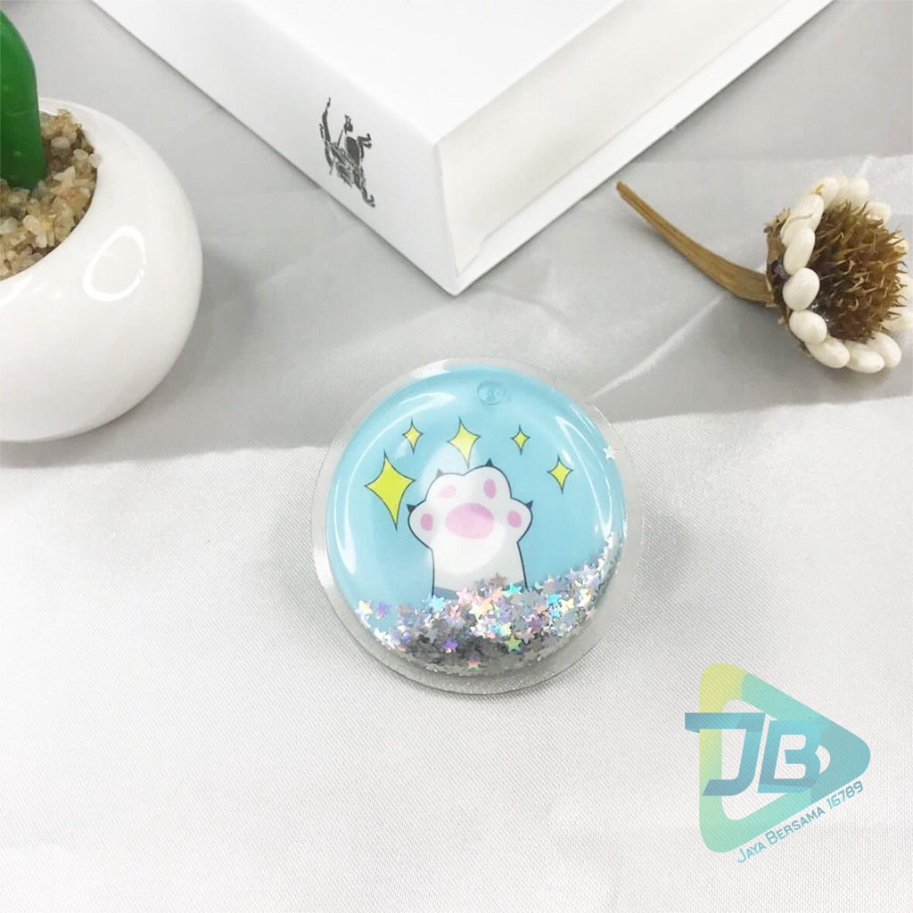 Pop Socket Phone Stand Holder HP Standing Ringstand water glitter Phone Stand Holder HP Standing aksesoris  pegangan karakter kartun lucu 3m JB5238