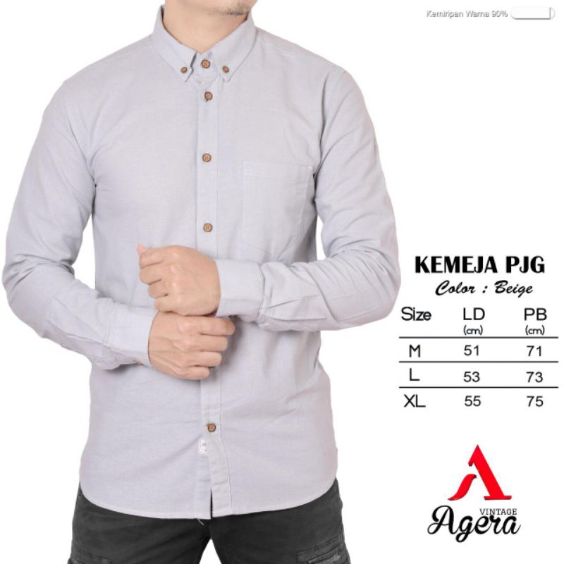 BAJU KEMEJA KERAH KERJA FORMAL PRIA LENGAN PANJANG ORIGINAL TERBARU AGERA