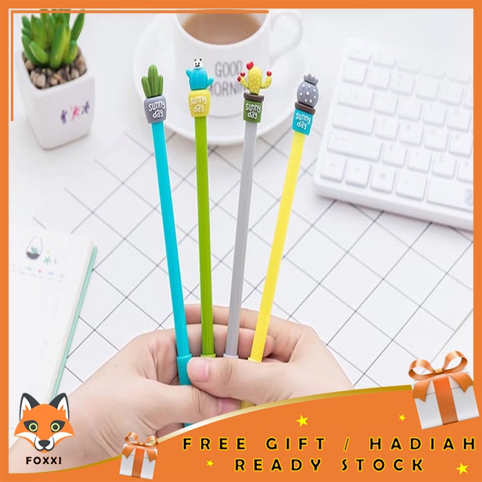 

Foxxi - Puplen Motif Kaktus Sunny Day Gel Pen / Ballpoint Sekolah / Pena Import