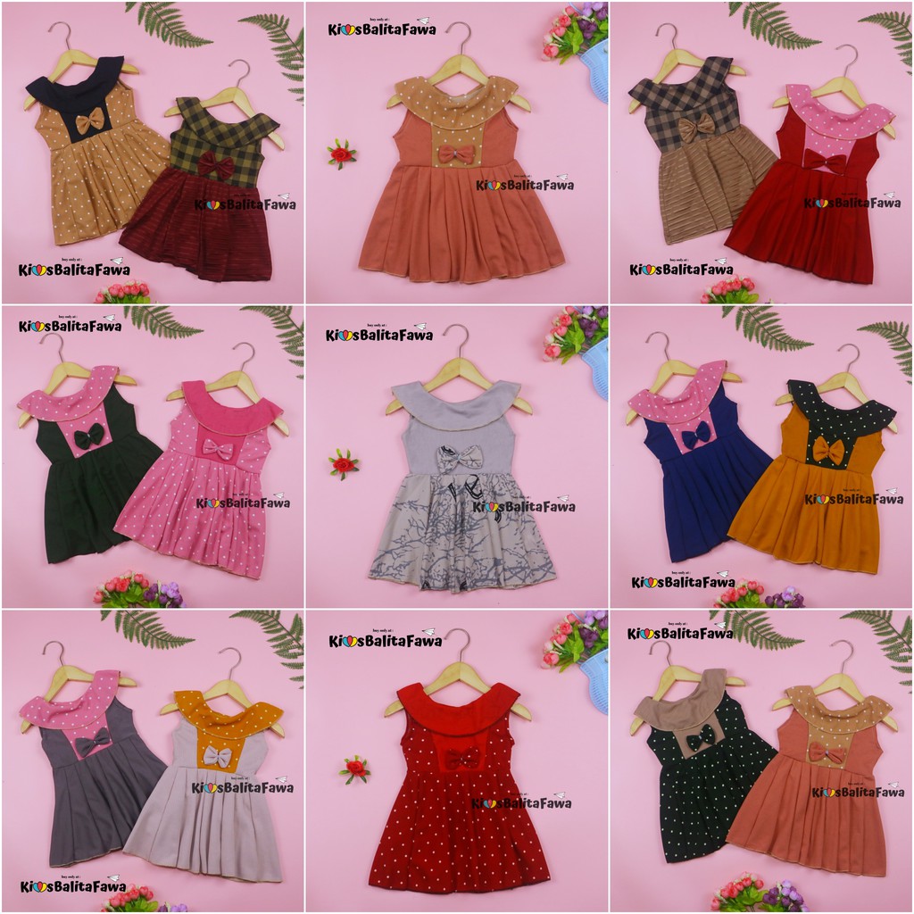 (0-6 Bulan) Dress Cantika Baby New Born / Dres Yukensi Anak Perempuan Pakaian Bayi Baju Murah babycinnamon