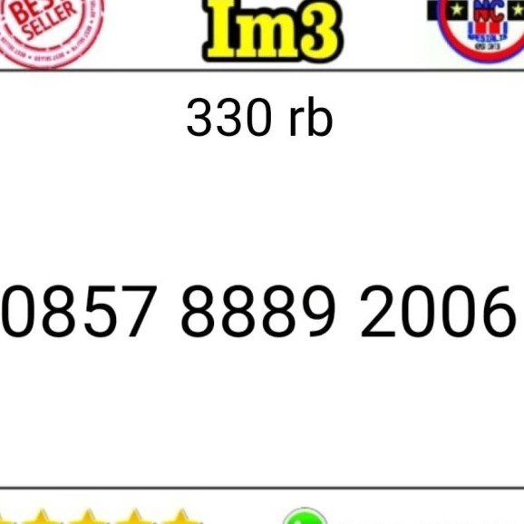 Kartu Perdana IM3 Seri Tahun 2006 - 0857 8889 2006 hoki LRI 525