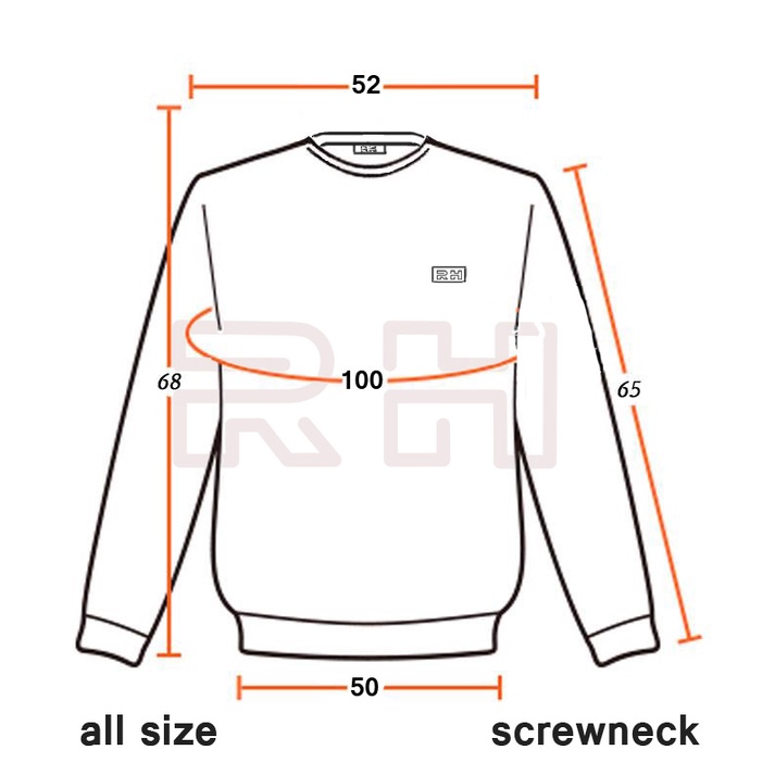 RH - sweater baju rajut crewneck pria original kerah oblong rajutan