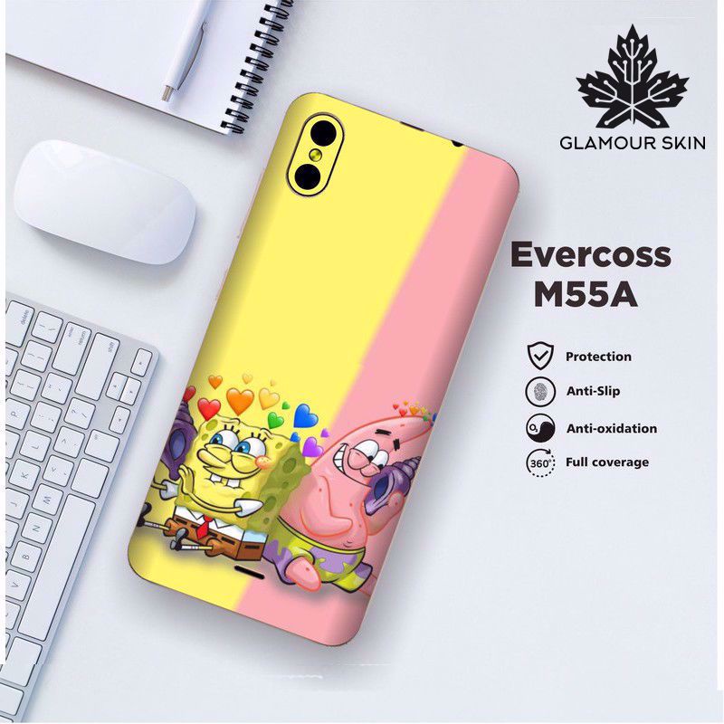 *(Dapat2PCS)* EVERCOSS M55A Garskin Case/Stiker Protector Motif SPONGEBOB