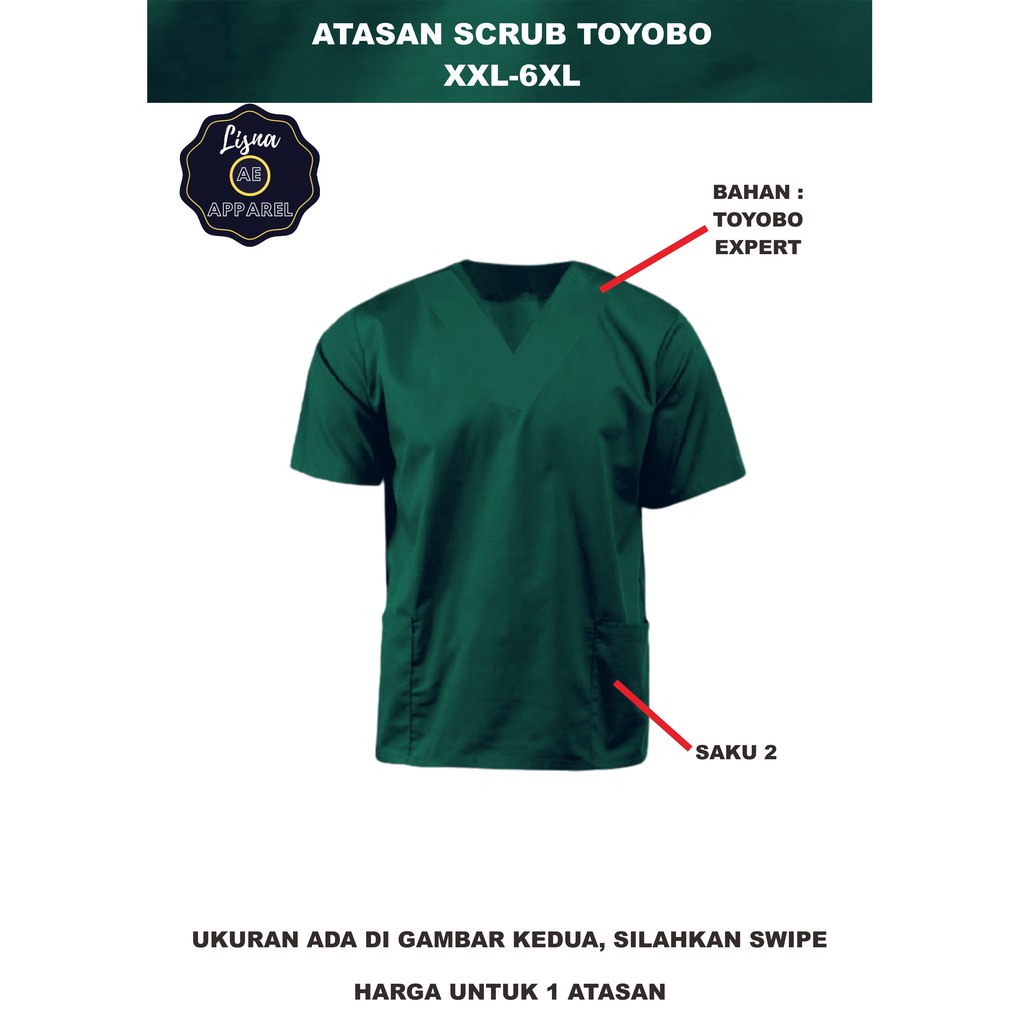 Atasan Scrub APD OK Dokter/Dokter Hewan Ukuran XXL-6XL Bahan Toyobo