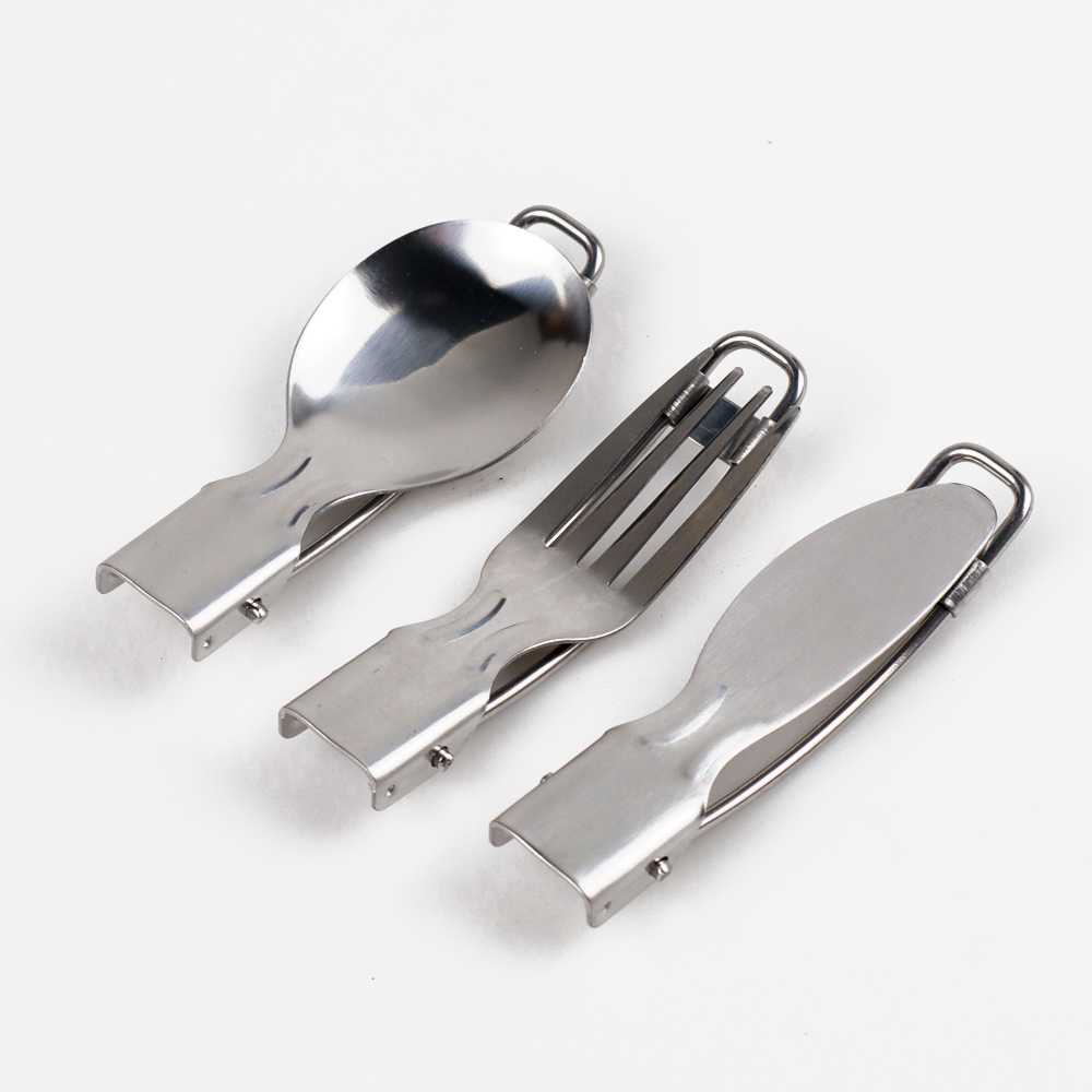 Sendok Garpu Pisau Lipat Portabel Stainless Steel / Set Alat Makan Lengkap Sendok Garpu Pisau Lipat Stainless Steel Premium Anti Karat / Sendok Lipat Travel Camping Outdoor Mini Portable Serbaguna / Alat Makan Travel Trevel Traveling Set Anak Dewasa Murah