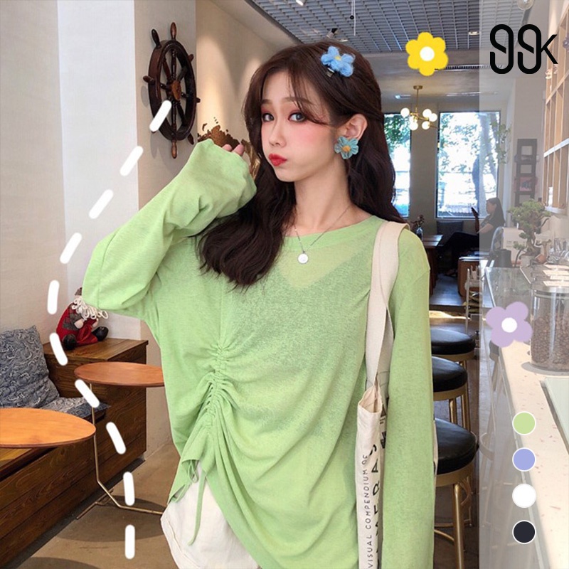 [CLEARANCE] Korean Long Sleeve Anti UV Oversize Tee Lengan Panjang 2034