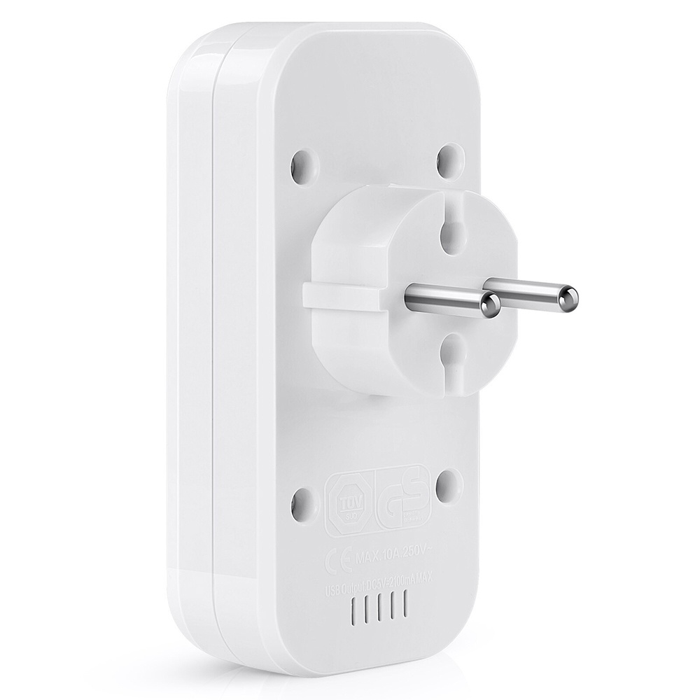 Wallpad Stop Kontak Listrik 2 EU Plug + 2 USB Port - CX89 - White