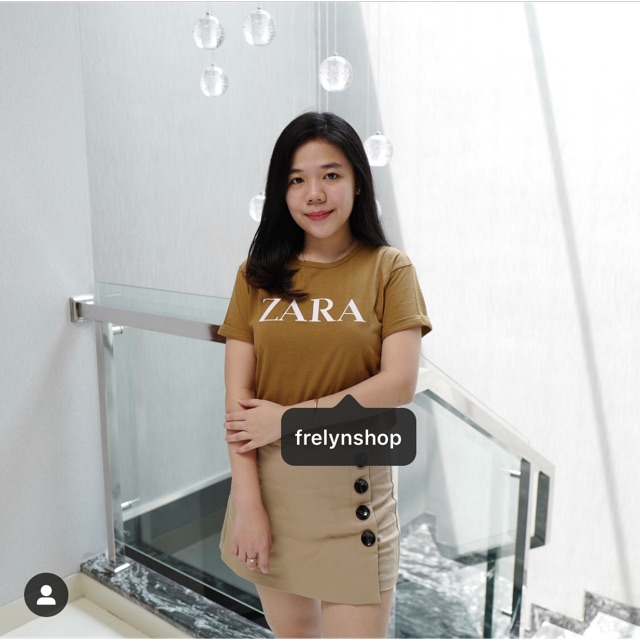  ZARA  MOCCA COKLAT BAJU  KAOS  TSHIRT TUMBLR TEE Shopee 