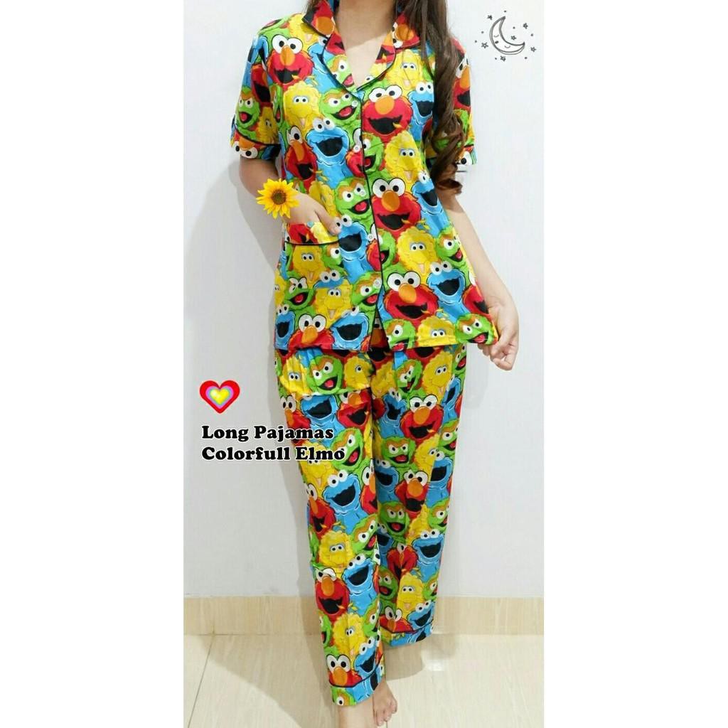 BESS - Piyama CP / Stelan Baju Tidur Murah / Corak ELMO