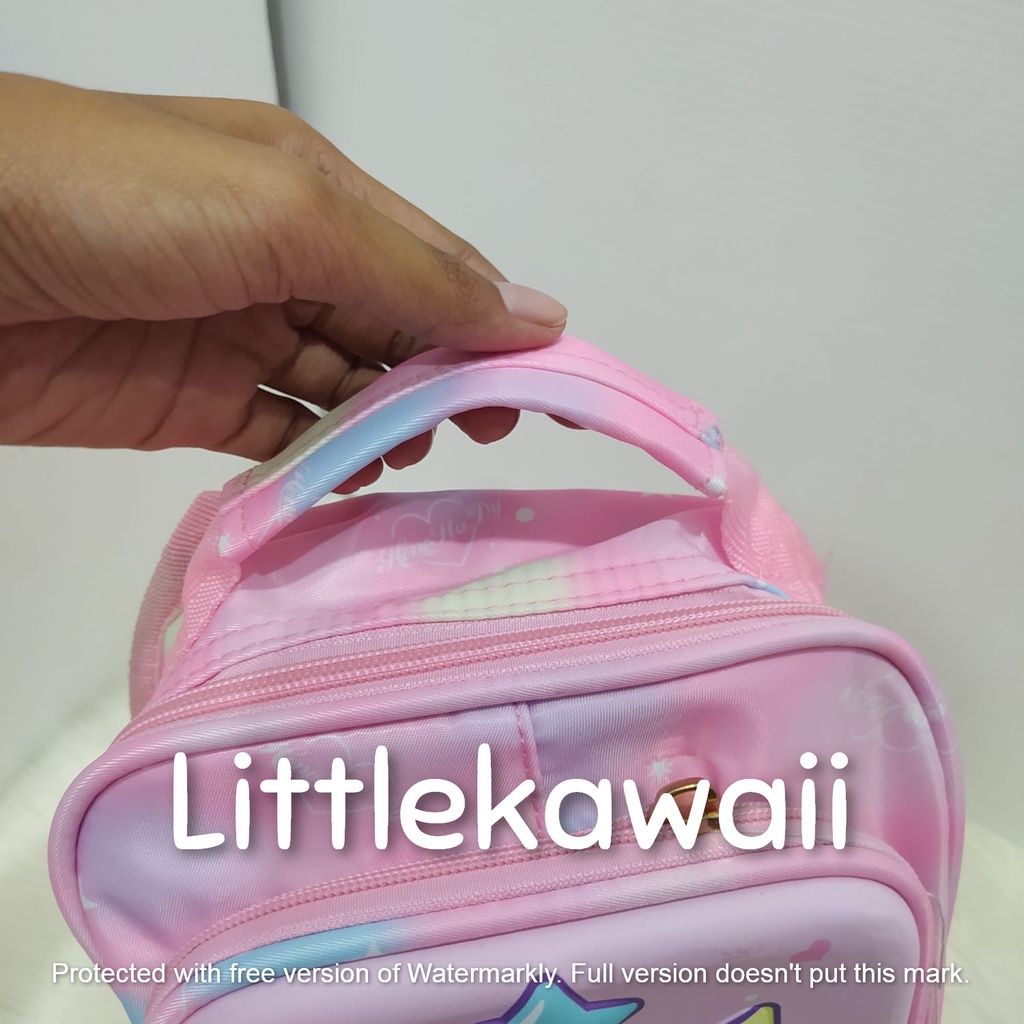 LK/ Tas Anak Slempang Pinggang Waistbag Emboss Hardcase Frozen Unicorn Mermaid Astronot Nasa Dino Shark Impor