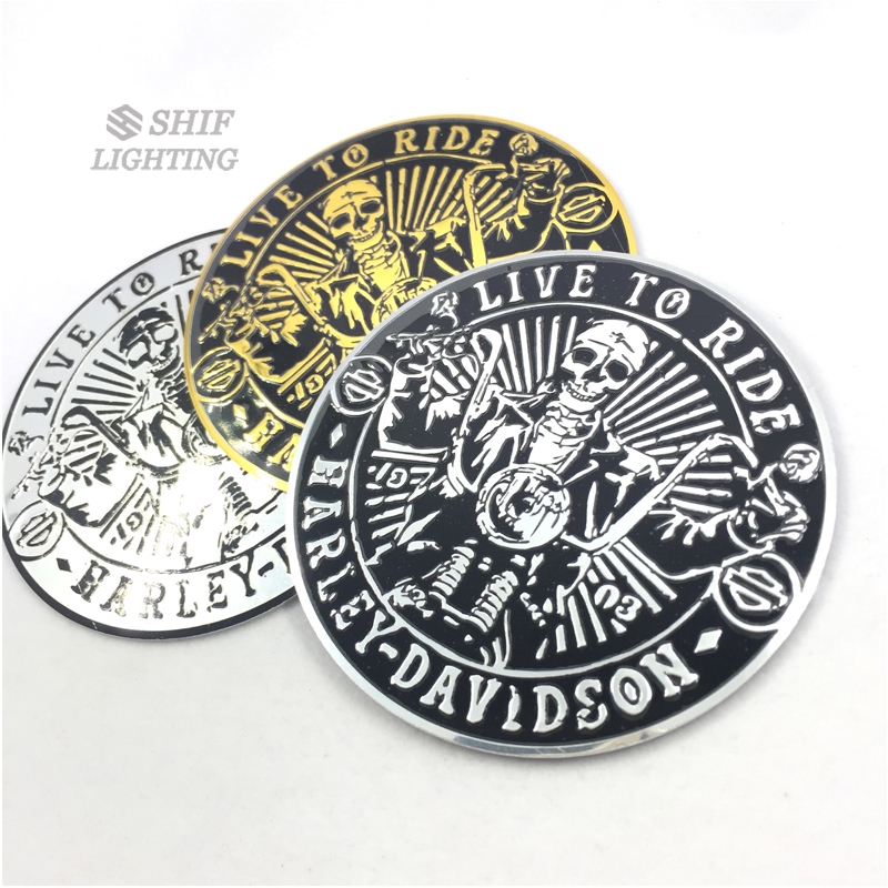 Stiker Emblem / Badge Motif Harley Davidson Bahan Aluminium untuk Motor