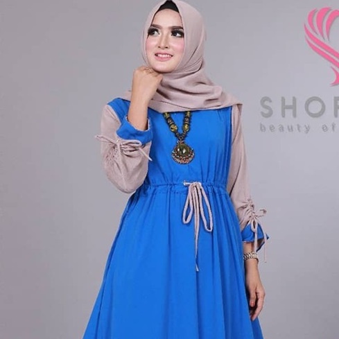 Maxi RENATA Gamis Syari Tanpa Hijab-BIRU BENHUR