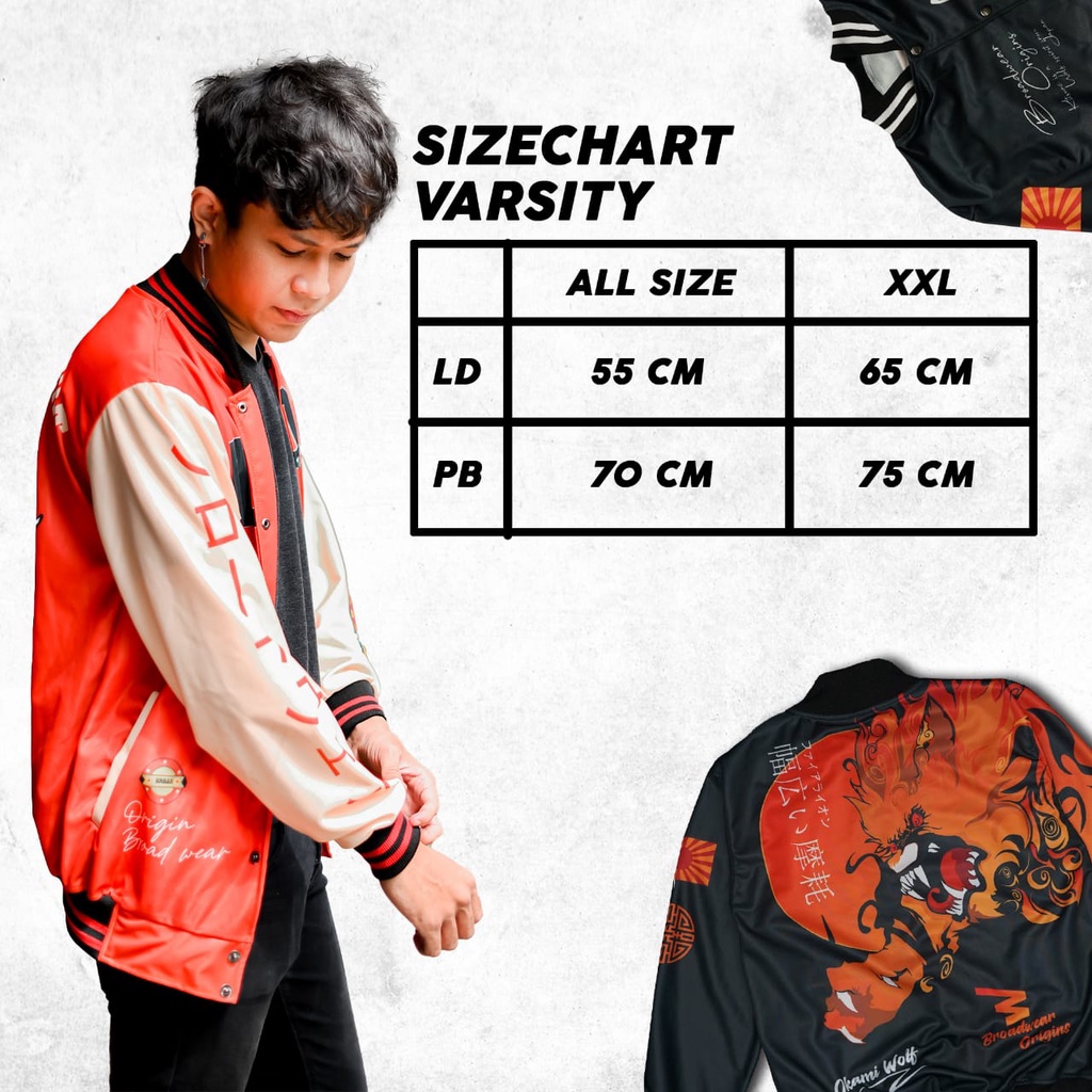 Varsity Jacket Baseball Pria Wanita Termurah Full Print Tiger Head Original By Bro.Ad