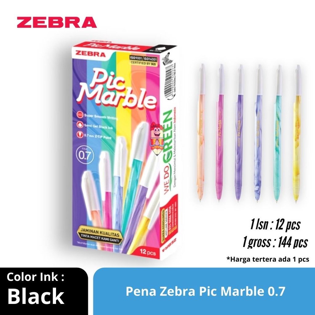 

Pena / pulpen Zebra Picmarble Semi Gel 0.7mm