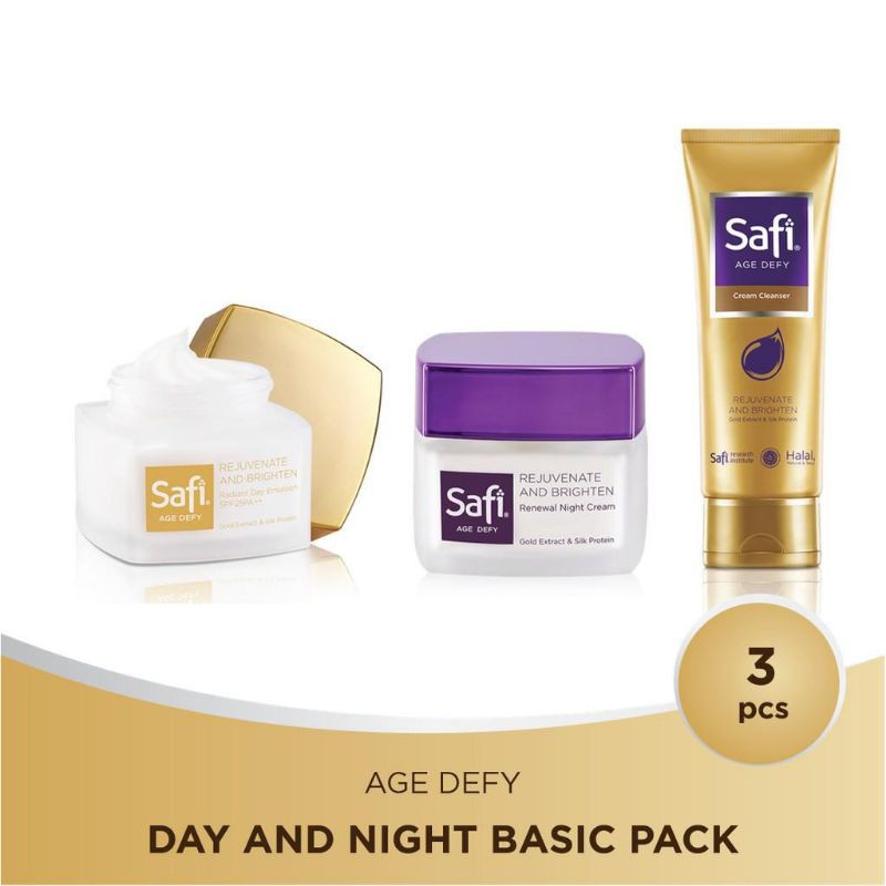 [GROSIR ] Paket SAFI Age Defy ( Day Cream 25gr /  Night Cream 25gr  /   Cleanser 50gr ) PAKET BASIC