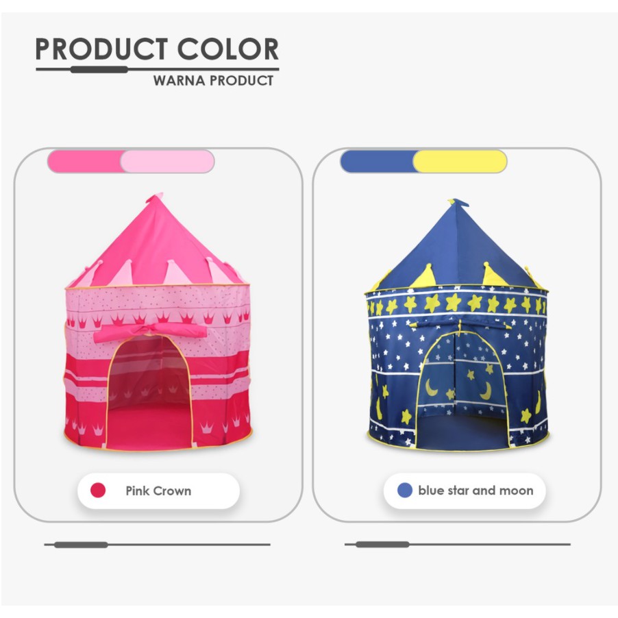 Tenda Istana Anak Bermain Camping Indoor Outdoor / Tenda Camping Castle Anak JUMBO / Tenda Praktis-8