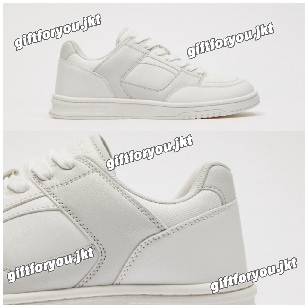 Sepatu Pria Zara Putih Original Retro Multi Piece Sneakers Kets Multi Bagian White Man Shoes Sneaker