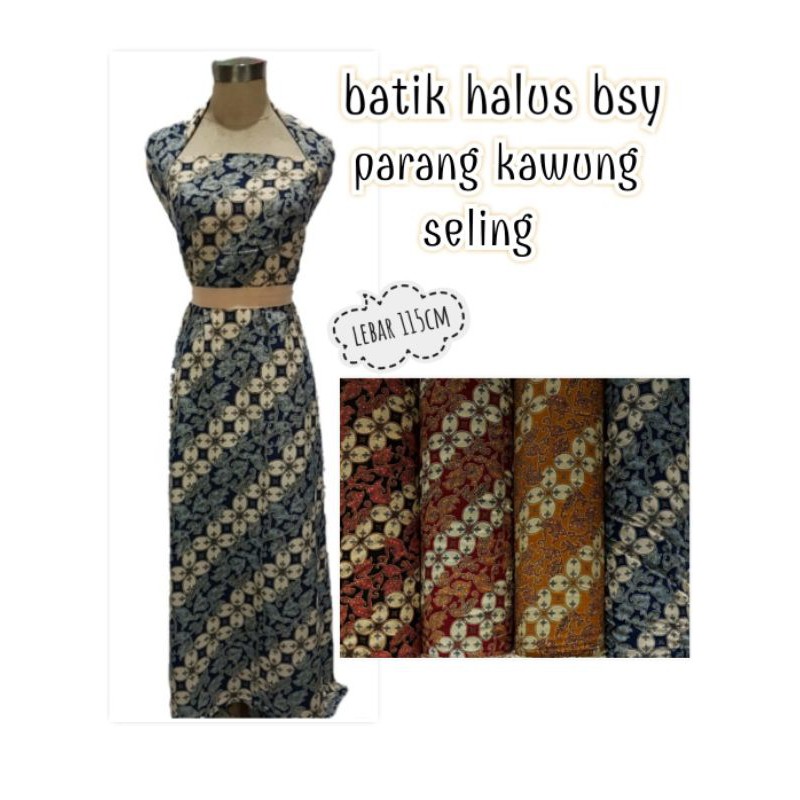 bahan kain batik halus bsy motif parang kawung seling/batik murah meteran