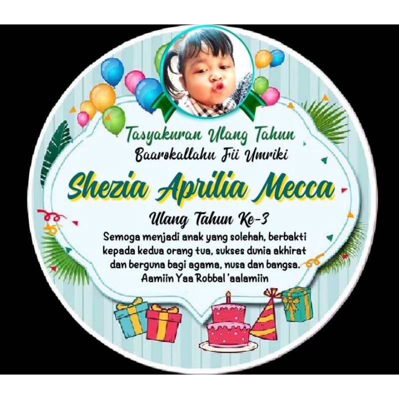 STIKER LABEL TUMPENG MINI ACARA ULANG TAHUN