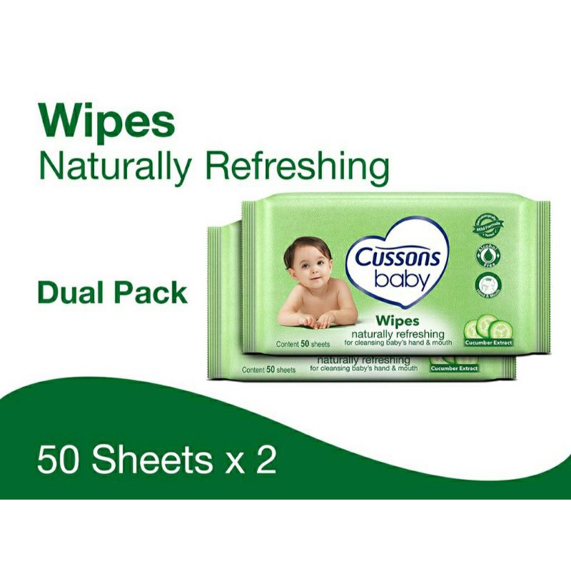 Cussons baby wipes / tissue basah bayi  50sheet tissue bayi murah/tisu basah bayi murah