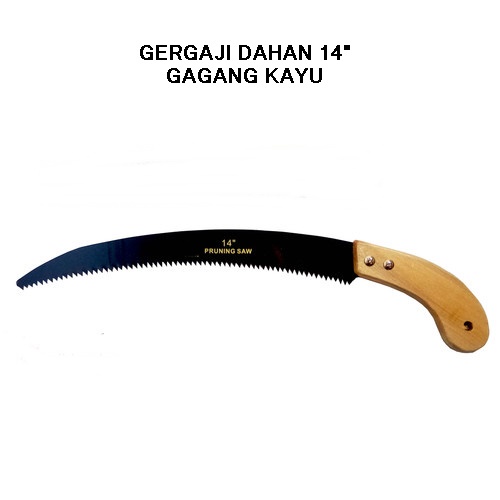 Gergaji Pohon 14 Inch Gagang Kayu / Gergaji Kopi / Gergaji Dahan / Gergaji Rambutan 14 Inch