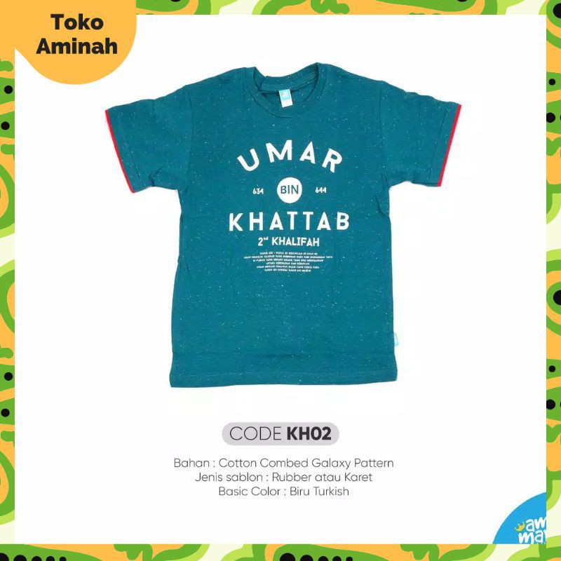 Kaos Anak Islami Khalifah Ummar Bin Khattab Brand Ammar Kids - KH02