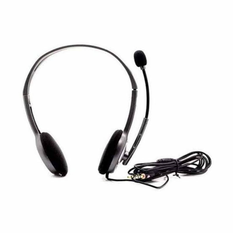 Headset Stereo Logitech H111 With Mic Original Headphone Logitech