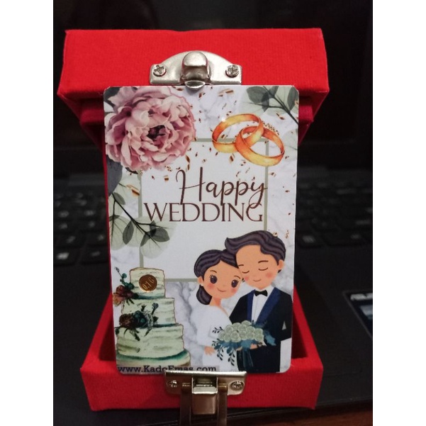 Emas Mini Happy Wedding by KE / Kado emas 0.1 gr