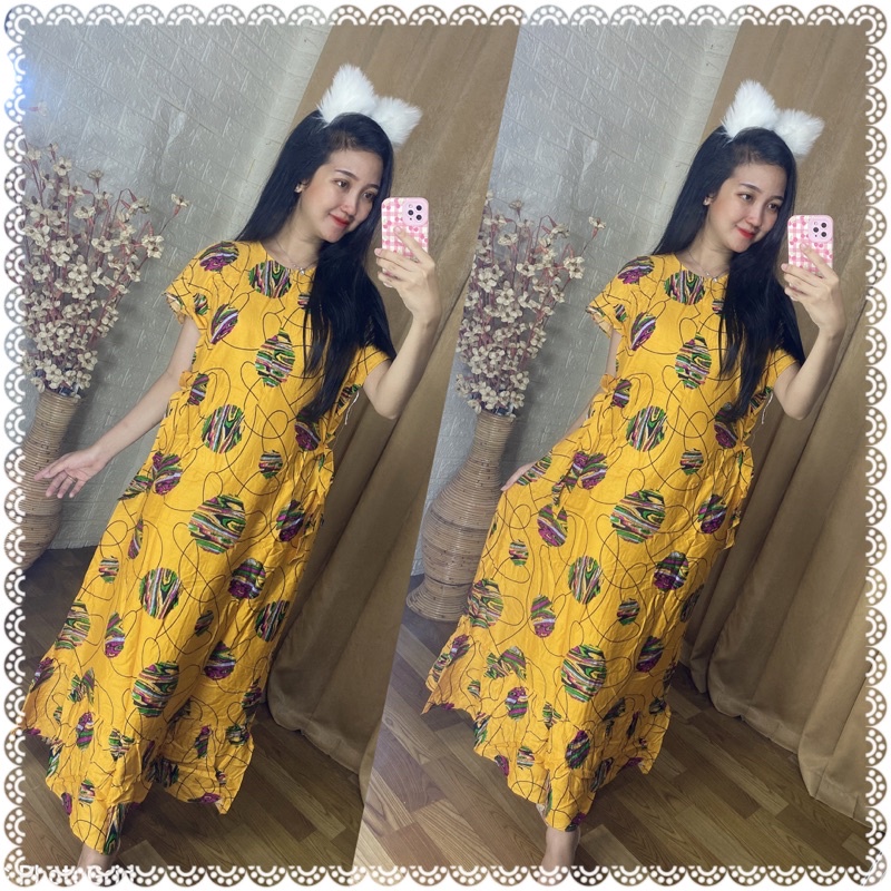 DASTER HABEL RUFFLE  / Daster Semata Kaki / Daster Panjang  / Daster Rayon Premium / Dress Rayon Pre