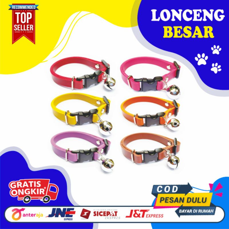 KALUNG KUCING PREMIUM KULIT + LONCENG BESAR