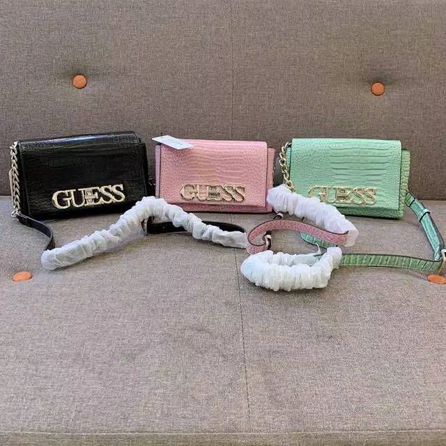 Tas original guess uptown chic croco edition bag