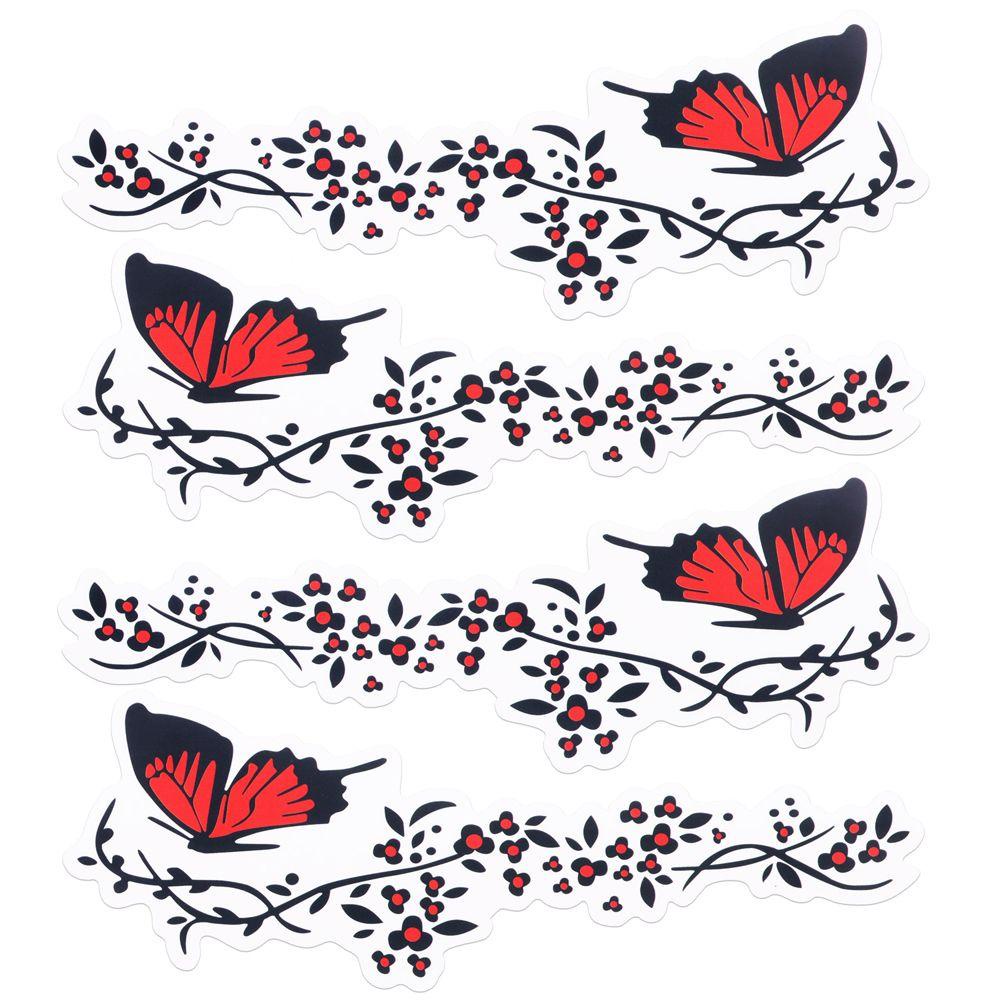 Top 2pcs Decals Untuk Mobil Car-styling Bunga Lucu Vinyl Butterfly Cover Scratches Stiker Jendela