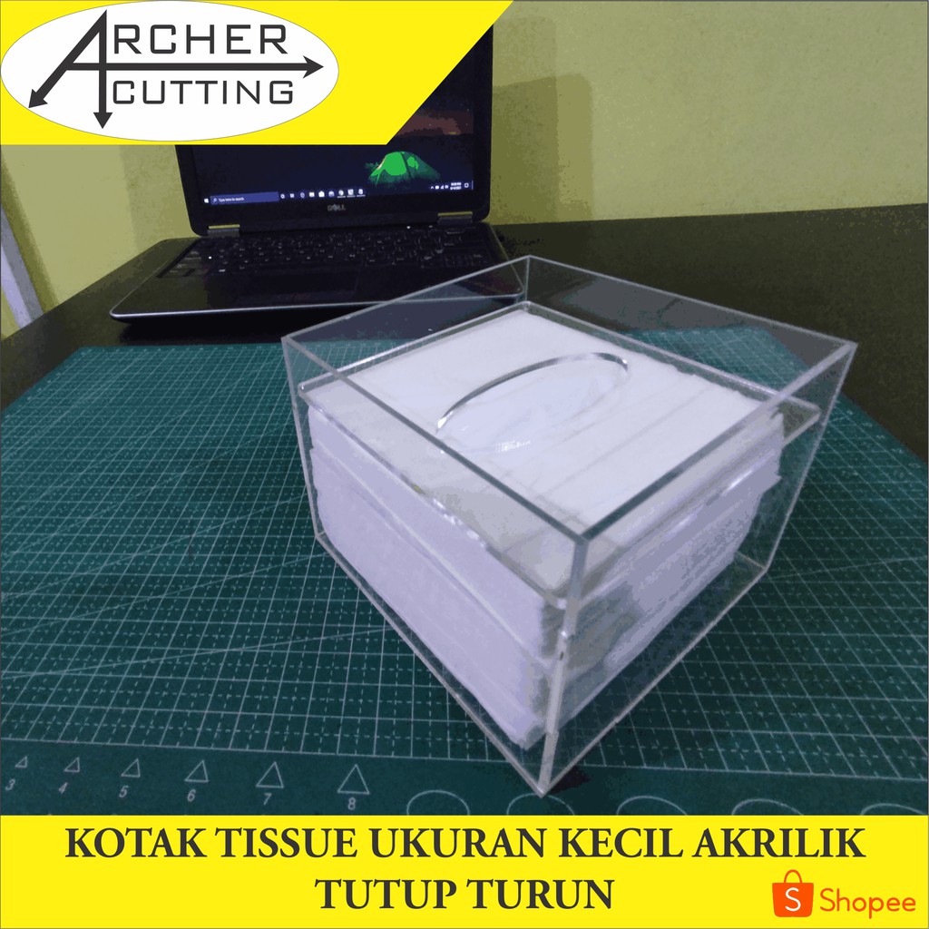 KOTAK TISU BOX TISSUE KECIL TUTUP TURUN AKRILIK