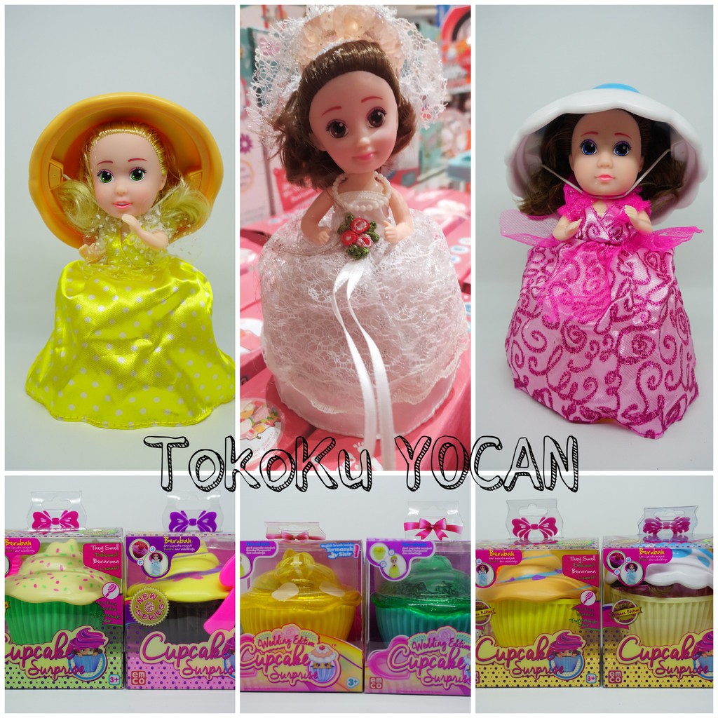 EMCO CUP CAKE DOLLS Boneka Cupcake Surprise Wedding Cupcake MAINAN BONEKA BARBIE