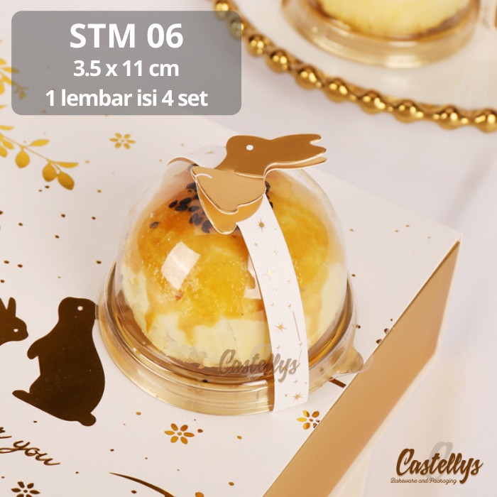 

2 lembar STM 06 Sticker Stiker Label Mooncake Rabbit Pia Cookies Snowskin Kue