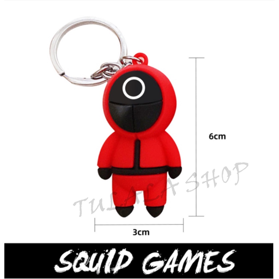 [TULALA SHOP]GANTUNGAN KUNCI KARTU SQUID GAME BAJU MERAH SOUVENIR KADO HADIAH ULANG TAHUN/BONEKA SQUID GAME/